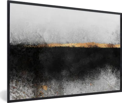 Produktbild von MuchoWow® Gerahmtes Poster Gold - Abstrakt - Luxus 90x60 cm - Poster mit Schwarzem Bilderrahmen Wandposter Rahmen Foto Bilder - Fotorahmen - Foto-Plakat