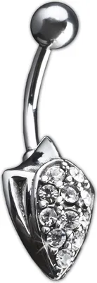Produktbild von KoolKatana Bauchnabel Piercing Banane Chirurgenstahl 316 L Kristalle teilweise geschwärzt Z223.D3
