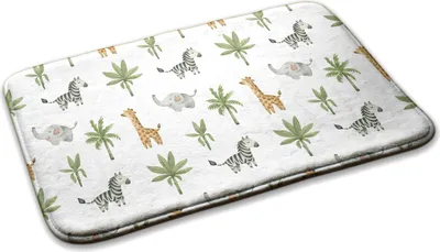 Produktbild von Teppich Kinderteppich Schlafzimmer Modern - 75 cm x 45 cm - Tiere Und Pflanzen