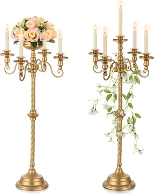 Produktbild von Goldene Kerzenständer 2 Stück 85cm - Hochzeitsmittelstücke & Dekoration für Zuhause