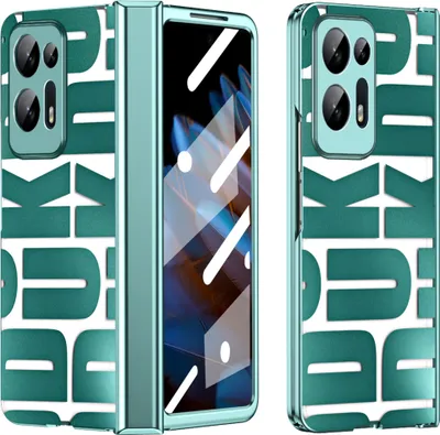 Produktbild von Hülle für Oppo Find N2 Hülle mit Displayschutz und Scharnierschutz, Galvanisierter Klar Schutzhülle Grün