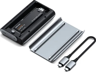 Produktbild von Satechi USB4 NVMe SSD Pro, SSD-Gehäuse, M.2, 40 Gbit/s, USB Anschluss, Grau, Transparent