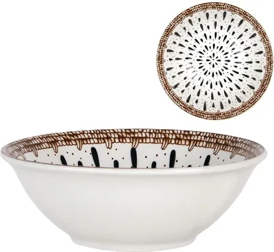 Produktbild von Clayre & Eef 6CEBO0167 Schale Weiß-Braun Ø 16x5 cm 350 ml Boema-Keramik
