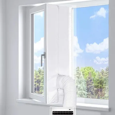 Fensterabdichtung für Klimaanlage, 300 cm, Doppel-Reißverschluss, wasserdicht