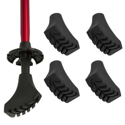 Produktbild von MidGard 2x Paar Nordic Walking Ersatzpads - Gummipuffer für Asphalt und Stein 4 Stück