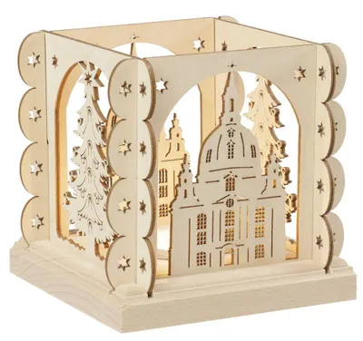 Obrázok produktu pre Lucerna "Drážďany" čajová sviečka prírodná ŠxVxH 12x12x12cm NOVINKA