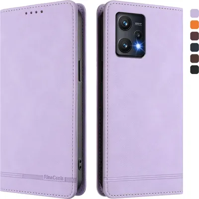 Obrázek produktu pro Pouzdro pro Realme 9 Pro 5G, retroPolyuretankožené flip pouzdro s stojánkem a přihrádkami na karty Fialový