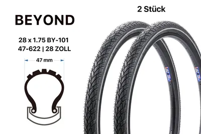 Produktbild von 2 Stück 28 Zoll Fahrrad Reifen 47-622 E-Bike City Bike 28x1.75 Reflex E25 Pannensicher