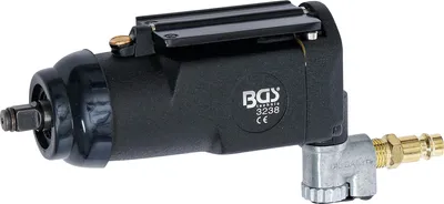 A black pneumatic impact wrench is shown against a white background.