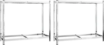 Obrázok produktu pre vidaXL Stojan na pneumatiky s 2 policami 2 ks strieborný 110x40x110 cm oceľ