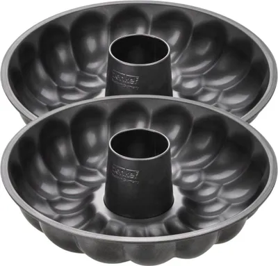 Image de Lot de 2 moules à gâteaux 32/32 cm en acier Black mettallic Black mettallic Zenker  Black mettallic