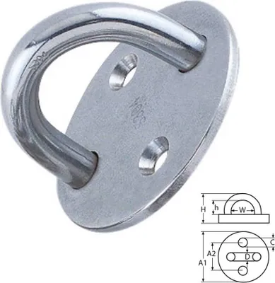 Produktbild von 5x Augplatte Ösenplatte M6 Ø 40 mm, Edelstahl,rund