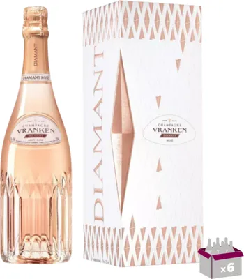 Image de 6 Champagne Vranken - Diamant Rosé - 6x75cL - Étui