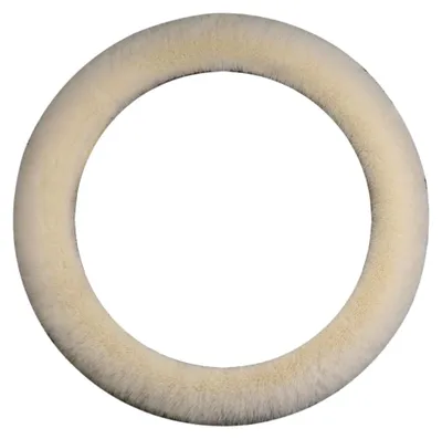 Produktbild von Plüsch Lenkradbezug, Fell Lenkradschoner Lenkradhülle, Winter Universal Auto Lenkrad, Atmungsaktiv Weich Lenkradschutz, Lenkrad Abdeckung für Auto Zubehör, 38cm,Off-White