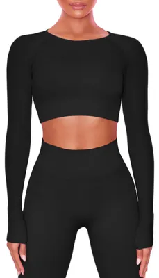 Image de Ensembles de sport pour femmes Buttergene, 2 pièces, manches longues, tenues de yoga, vêtements de sport pour salle de fitness