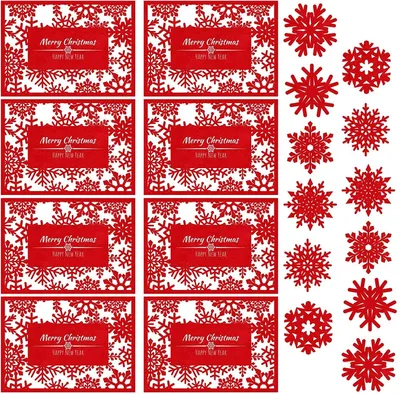 Weihnachtsplatzsets 12er-Set Filz 35x25 cm rot