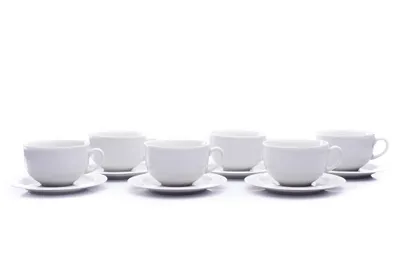 Image de Thun 1794 Tasses et soucoupes, blanc, 280 ml, Opale, Porcelaine tchèque, Thun, 6 pièces