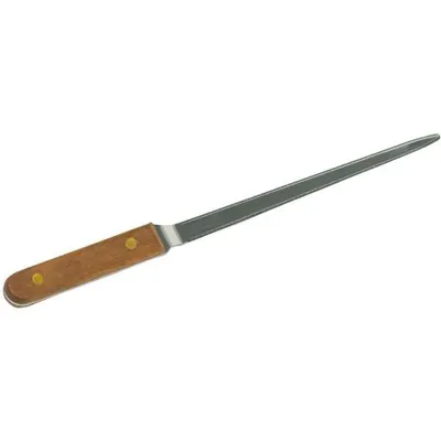 Produktbild von Brieföffner, gerade, 24,8 cm, aufgebogene Klinge, Holzgriff, rostfreier Edelstahl