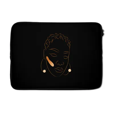 Produktbild von MuchoWow® Laptop Hülle 13 Zoll Frau - Gold - Strichzeichnung Laptoptasche - Laptophülle - Sleeve - Rundumschutz
