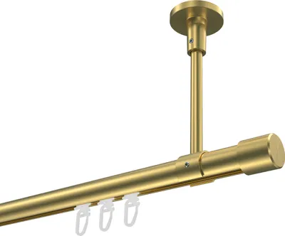 Produktbild von Interdeco Innenlaufstange / Gardinenstange mit Innenlauf Messing-Optik, Typ Sonette Santo (Kappe) Deckenmontage, 20 mm Ø 1-läufig, 320 cm