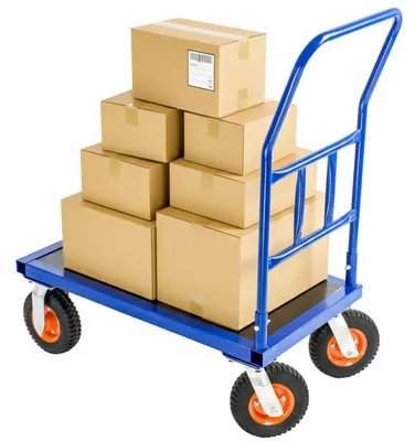 Obrázek produktu pro Skladový plošinový vozík 90 x 50, nosnost 300 kg, robustní, s otočným mechanismem