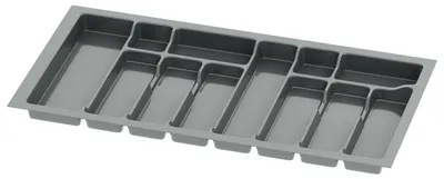 Produktbild von Sossai Besteckeinsatz Divio für Schubladen 90cm | 83 x 43 cm | Anthrazit Besteckkasten Schubladeneinsatz