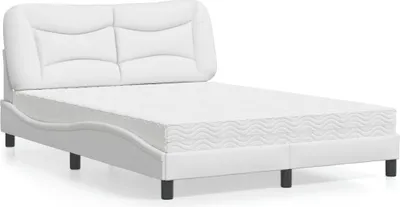 Produktbild von vidaXL Bett mit Matratze "Hvar" Weiß 140x190 cm Kunstleder