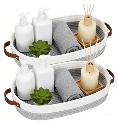 Image de Boîtes de rangement Katoen - Lot de 2, gris clair