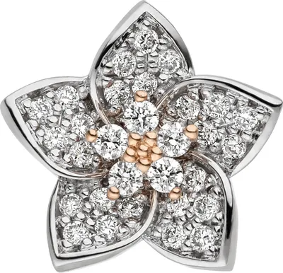 Produktbild von Anhänger Blume mit 30 Diamanten Brillanten 585 Gold Rotgold Weißgold bicolor