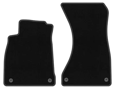 Produktbild von Velours-Fußmatten Vorne für Audi A4 B9 2015- (Sportback/Limousine/Kombi) – 2-tlg, Schwarz, passgenau – Wielganizator BASIC