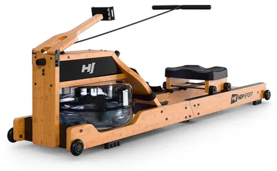 Produktbild von HOP SPORT Wasser Rudergerät für Zuhause HS-200WR, Wasserrudergerät Bambus Klappbar mit App, Rudermaschine mit Wasser- oder Magnetwiderstand bis 180 kg
