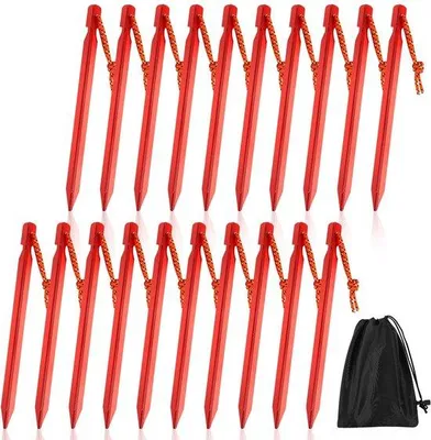 Produktbild von Famanu Aluminium-Zeltanker Set von 20 - 18 cm mit Schnur und Aufbewahrungstasche