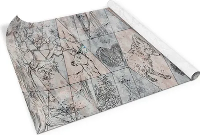 Produktbild von Abstrakte tiere bäume– Möbelfolie selbstklebend – PVC Klebefolie für Möbel – Küche – Schränke – Möbelrenovierungsfolie – Möbeldekorfolie – 100x50 cm