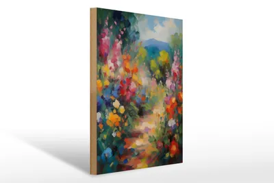 Produktbild von Holzschild 12x18cm Sommerweg der Tupfblumen