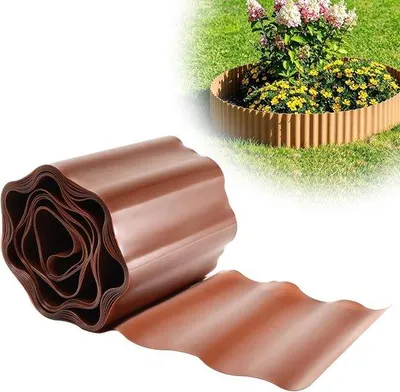 Productafbeelding van Gazonrand, 9 m x 15 cm, kunststof bloembedrand voor tuin - Flexibele bloembedbegrenzing voor tuinbed, bloembed, gazon