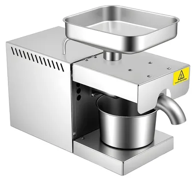 Produktbild von Elektrische Ölpresse - Ölpressmaschine - Kalt- und Heißpressen - 600 W, 220 V - Vorheizen 6 Min/200°C - 2 kg/h - Edelstahl 304 - Hellgrau