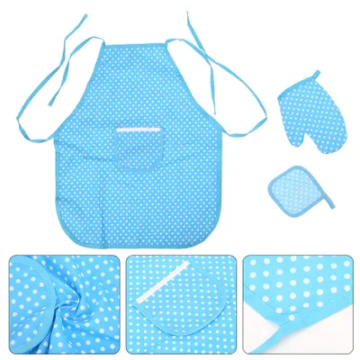 Produktbild von Chef Set for Kids,Kitchen Pretend Play Kit,Girl Chef Costume,Cooking Apron for Kid,Children Baking Set