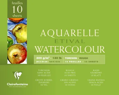 Produktbild von Clairefontaine Aquablock Rauh ETI 300g 24x30 10Bl