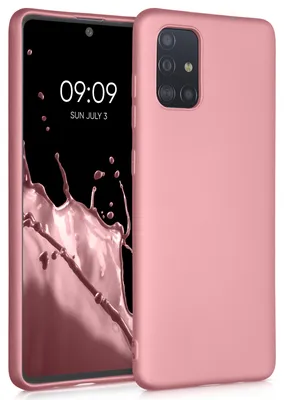 Produktbild von kwmobile Handyhülle für Samsung Galaxy A71 Hülle - Silikon Case metallisch schimmernd - Schutzhülle Cover - Metallic Rosegold