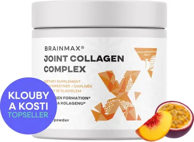 Obrázek produktu pro BrainMax Kloubní kolagenový komplex, broskvovo-maracujový, 225 g