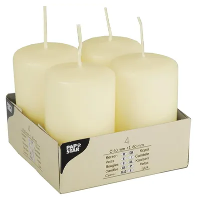 Zdjęcie produktu dla Papstar 15361, Cylidner, Kość słoniowa, 16 h, 4 szt.