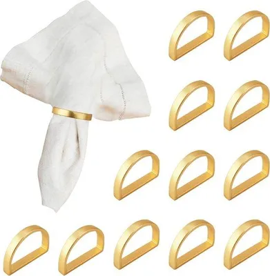 Produktbild von Famanu Serviettenring Set - 12 Stück in Gold