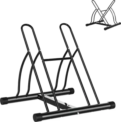 Zdjęcie produktu dla Stojak na rowery HOMCOM, stojak naprawczy, akcesoria rowerowe, metalowy, czarny, 60 x 54 x 57