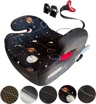 Produktbild von Kindersitz mit ISOFIX und Gurtfuhrung mitwachsend 15-36 kg Korpergroße von 125–150 cm Gruppe 2/3 Bezug abnehmbar und waschbar Farbe:Sterne