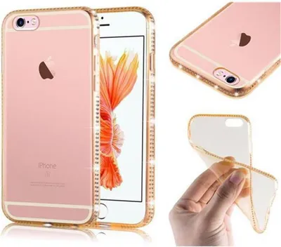 Produktbild von Cadorabo Hülle für Apple iPhone 6 / 6S Schutz Hülle in Gelb Case Cover TPU Silikon Strass Handyhülle Etui