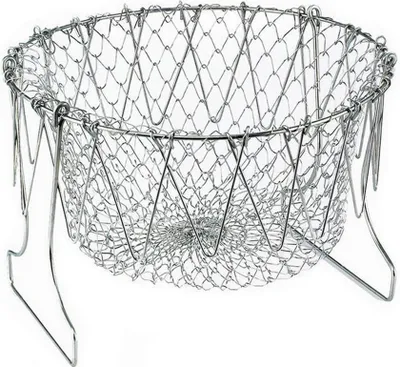 Produktbild von Edelstahl Frittierkorb, Frying Korb mit Klappgriff, Geeignet for Braten, Dš¹nsten, Filtern, Spš¹len, Durchmesser 23cm / 9.06 In Zixin