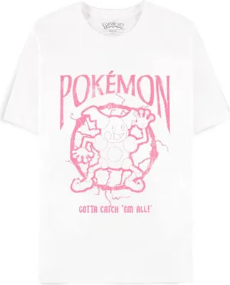 Productafbeelding van Pokémon T-shirt voor heren, Mr. Mime, wit, fanartikel, gaming, 100% katoen, maat L