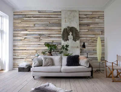 Produktbild von Komar Fototapete "Whitewashed Wood", braun, 368 x 254 cm