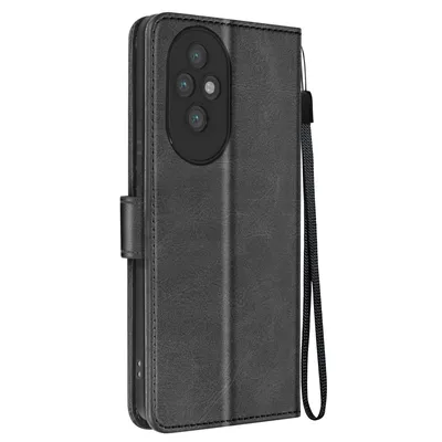 Produktbild von Avizar, Honor 200 Pro Wallet-Cover, Portemonnaie Hülle mit Handschlaufe, Schwarz
