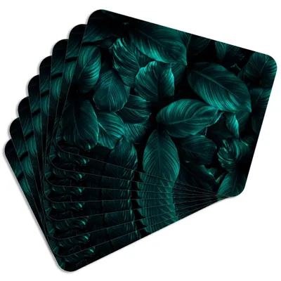 Produktbild von MG Design Set aus 8 Kork-Platzsets - Leaves 2 - 30 x 40 cm - hitzebeständig & abwischbar, mit Korkrückseite